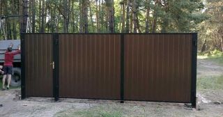 Купить распашные ворота из профнастила Ревда, цена от 2733 руб.